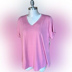 Fit Collective 1X Pink V-Neck Women's T-shirt